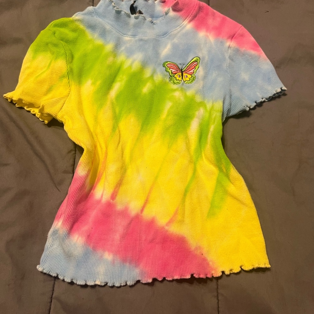 Zumiez Tie-Dye Short Sleeve Tee - Pink, Yellow, Blue